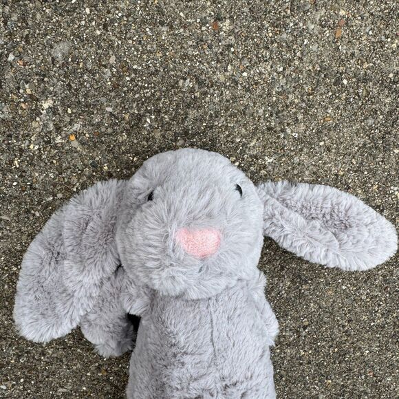 Jellycat London Bashful Bunny Plushed Stuffed Beanie Gray 12 Inch Rabbit - Picture 2 of 6